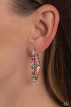 Load image into Gallery viewer, Paparazzi Accessories: Triangular Tapestry - Rose Gold Hoop Earring

