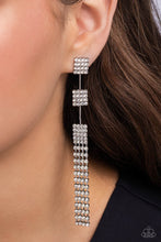 Load image into Gallery viewer, Paparazzi Accessories:Fiercely Free-Falling - White Earring
